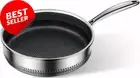 30cm Stainless Steel Frying Pan/Wok, Non-Stick, All Hobs