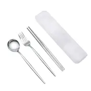 1Set Box Stainless Steel Spoon Chopsticks Fork Outdoor Chopsticks Spoon Tableware Set Gift