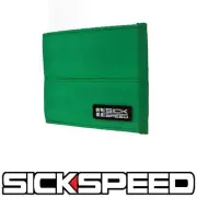 SICKSPEED WALLET SEAT BELT SEATBELT PAD RACING HARNESS BIFOLD BILLFOLD GREEN P6