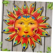 Metal Sun Flower Wall Decor,13inches Sun Wall Art Hanging Decoration for SUN-B
