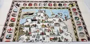 Souvenir Of Germany German Linen Tablecloth & 6 Napkins NIB