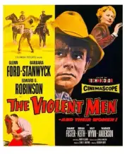 The Violent Men poster Glenn Ford Barbara Stanwyck 1955 Old Movie Photo