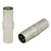 (2 Pack) High Quality 3-Pin XLR Male to 3-Pin XLR Male Audio Adapter - New