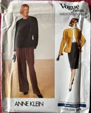 Vogue Designer Anne Klein 2355 Misses Jacket Skirt Pants Size 12 14 16 Uncut FF