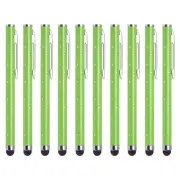 10pcs Glitter Stylus Pens for Touch Screens Metal Capacitive Pen, Green