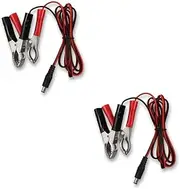 Battery Alligator Clips 2.1 * 5.5 mm DC Jack Plug 12V-24V Power Extension Cord Battery Crocodile Charging Cable 18AWG(0.6M 2 Pack)