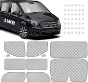 MaxEarn 10Pcs Internal Thermal Blind Set for VITO II W639/Viano LWB L2 2003-2014, Sunshade Wrap Kit, Window Front Screen Cover, Summer UV Sun Blind & Winter Insulation Cover for Campervans Motorhome