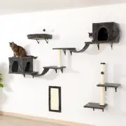 COZIWOW 8-In-1 Wall Mounted Cat Climber Set with Cat Tree Condo House Perch Toys