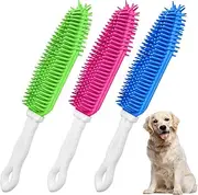 3 Pieces Pet Hair Remove Brush, Akamino Car & Auto Detailing Brush - Hair Lint Remover for Dogs Cats, Rubber Massage Brush for Furniture, Car Interiors, Carpet