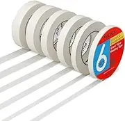 MEEDEN 6 Packs White Artist Tape, 0.5" 0.75" 1.0" x 60 Yard, Multi-Sized Masking Art Tape, Acid-Free Painters Tape for Painting Drafting Canvas Framing, General Purpose for Craft, Office, School