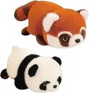 Panda Plush Toy - Panda | Reversible Red Panda Toy, Stuffed Animal, for Kids, Home Sofa Decor, Birthday Favor