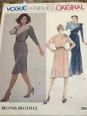 VOGUE AMERICAN DESIGNER #2547-BELINDA BELLVILLE - LADIES DRESS PATTERN 12 FF