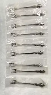 Lot Of 9 Distinction Deluxe Raphael Stainless by Oneida HH Cocktail Forks NIP