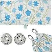 Fresh Blue Flowers in Summer Camping Hammock with Hanging Rope Backyard Hammock for Outside Patio Backyard Poolside