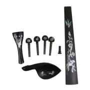 Violin Kit Ebony 4/4 Violin Tailpiece Violin Peg End Pin Chin Rest Fingerboard