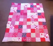 COUNTRY COTTAGE VALENTINE'S DAY HOLIDAY PATCHWORK THROW QUILT - BRAND NEW