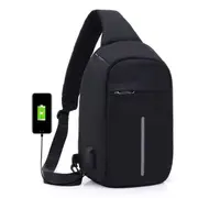 Portable Anti Theft Chest Bag With Usb Charging For Outdoor Sports Men / Women