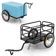 Costway Bike Cargo Trailer Bicycle Trailer w/Foldable Frame Utility Luggage Cargo Trailer Black