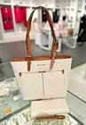 Michael Kors Medium Lady Tote Purse Bag Shoulder Handbag + Phone Wristlet Wallet
