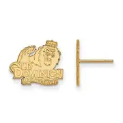 10k Yellow Gold Old Dominion University Monarchs Mascot Logo Earrings