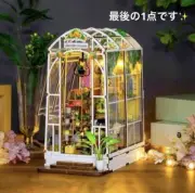 3D Wooden Puzzle Greenhouse DIY Miniature Dollhouse Kit with LED Light