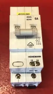 Heinemann AD2S-Y3-6 AD2S-B3B2-LO-DN-H-A-61 2P 6A 80V-DC Circuit Breaker