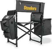 PICNIC TIME NFL Fusion Camping Side Table and Soft Cooler, Beach Adults, Lawn Chair, One Size, Dark Gray with Black Accents