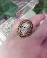 Violet Eye Ring Dark Fantasy Gothic Halloween Surrealist