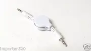 10 x 3.5mm RETRACTABLE AUXILIARY blk CABLE male/male aux audio cord iphone