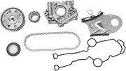 X AUTOHAUX Timing Chain Kit for Chrysler 5.7l V8 Hemi Mds Engine Long-lasting Sealing Oil Pump Tensioner Rail Sprocket Metal,Rubber 1 Set