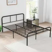 Costway Full Size Metal Bed Frame Mattress Foundation Platform Bed w/Headboard & Footboard Black