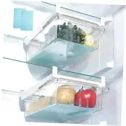 Refrigerator Organizer Bins with Handle - 2PCS Pull-out Fridge Drawer 1-grid