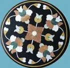 15'' black round Marble Coffee corner Center Table Top inlay Mosaic c2