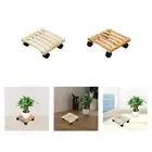 Wooden Plant Caddy Square Garden Planter Stand for Garden Patio Living Room
