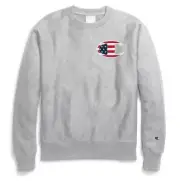 Champion Reverse Weave Embroidered USA Flag Fleece Sweatshirt, Men’s Size Small