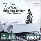 Natural Solid Pine Wooden Bed Frame Single Double King Single Queen White