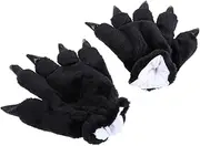 [SAFIGLE] Plush Dinosaur Claw Gloves Thicken Warm Gloves for Cosplay and Halloween Parties Adorable Cartoon Design for Adults