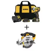 DEWALT Brushless 20-V Compact 1/4" Impact Driver Kit + 20-V 6-1/2" Circular Saw