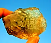 Libyan Desert Glass Meteorite Tektite impact specimen( 865 crt)dimples Real Gem