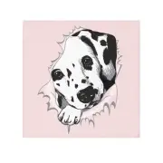White Dalmatian Head Face Towel