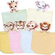 24Pcs Letter Writing Stationery Paper Set Jungle Animal Design Greeting Cards with Envelopes for Kids Classroom Birthday Party
