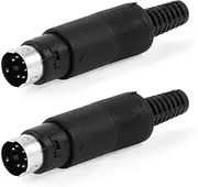 Aexit Computer (Terminal, connector) DIN 6 Pins Male S-video Adapter Sockets Connnector (64ry693qf120) 2 Pcs