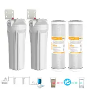2Pack Whole House Water Filter Housing Filtration 10" x2.5" CTO Replacement Set
