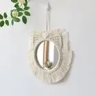 Macrame Hanging Wall Mirror Cat Wall Mirror Art Ornament Photo Prop Wall Decor