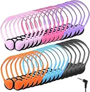 12 Pack Wired Headphones for Kids, Class Set of Headphones with Stereo Sound, Adjustable On Ear Headphones, Bulk Headphones for Classroom, Compatible with 3.5mm Jack for Children Adults Office (12)