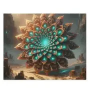 Puzzle 500-Piece Fractal Sunflower Steampunk Art Wasteland