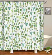 Cactus Pattern Shower Curtain