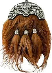 [I LUV LTD] Full Dress Kilt Sporran Highland Cow Cantle Faux Fur 4 Styles Scottish Made Comes with Sporran Waist Chain Scottish Celtic Wallet Pouch Kilt Accessories for Men