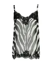 Dolce Gabbana Zebra Pattern Lace-Trim Top 4 Gray