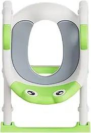 Potty Training Seat for Toilet | 2 in 1 Training Seat with Step Stool Ladder - Adjustable Height, Foldable Potty for Toddler Boys Girls, Bathroom Accessories